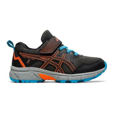 アシックス ASICS 男の子 女の子 子供用 黒色 ブラック 橙 オレンジ KIDS' ジュニア キッズ 【 ORANGE ASICS GELVENTURE 8 PRESCHOOL SNEAKERS BLACK 】