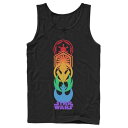 キャラクター 虹色 レインボー ロゴ タンクトップ 黒色 ブラック スターウォーズ 【 LICENSED CHARACTER STAR WARS PRIDE RAINBOW LOGO STACK TANK / BLACK 】 メンズファッション トップス