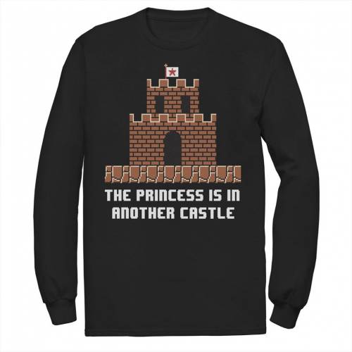 キャラクター プリンセス Tシャツ 黒色 ブラック 【 LICENSED CHARACTER SUPER MARIO THE PRINCESS IS IN ANOTHER CASTLE TEE / BLACK 】 メンズファッション トップス カットソー