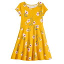 JUMPING BEANS スリーブ ドレス 半袖 【 S 4-12 Short Sleeve Skater Dress 】 Yellow Floral