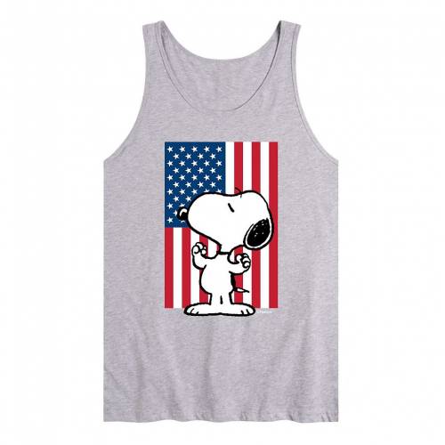 【あす楽】【訳アリ】キャラクター ピーナッツ スヌーピー タンクトップ 灰色 グレー 【 LICENSED CHARACTER PEANUTS SNOOPY USA FLAG TANK GREY 】※汚れあり