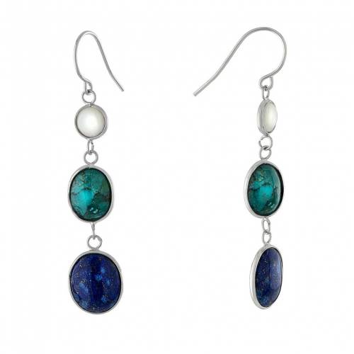 【★スーパーSALE★6/11深夜2時迄】銀色 シルバー イヤリング & 【 ATHRA NJ INC STERLING SILVER TURQUOISE LAPIS WIRE DROP EARRINGS / 】 ジュエリー アクセサリー レディースジュエリー