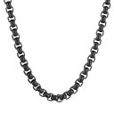 銀色 スチール 黒色 ブラック ステンレス ネックレス 【 STEEL NATION BLACK ION-PLATED STAINLESS STEEL SQUARE LINK CHAIN NECKLACE / STAINLESS STEEL 】 ジュエリー アクセサリー メンズジュエリー ペンダント