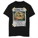 キャラクター パーク グラフィック Tシャツ 黒色 ブラック 【 LICENSED CHARACTER JURASSIC PARK MISSING PET T-REX POSTER TAPED GRAPHIC TEE / BLACK 】 キッズ ベビー マタニティ トップス カットソー