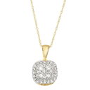 ゴールド ダイヤモンド ネックレス T.W. 【 UNBRANDED 14K GOLD 1/2 CARAT DIAMOND CLUSTER CUSHION PENDANT NECKLACE / 10K GOLD 】 ジュエリー アクセサリー レディースジュエリー ペンダント