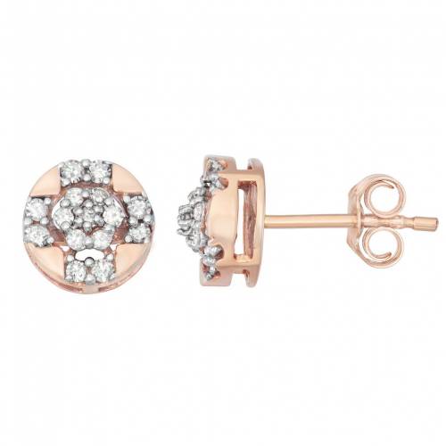 ローズ ゴールド ダイヤモンド イヤリング T.W. 【 UNBRANDED 10K ROSE GOLD 1/3 CARAT DIAMOND STUD E..