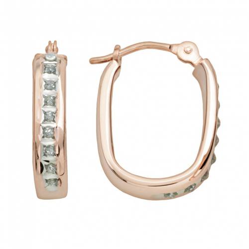 ダイヤモンド ローズ ゴールド イヤリング 【 UNBRANDED DIAMOND FASCINATION 14K ROSE GOLD ACCENT U-..