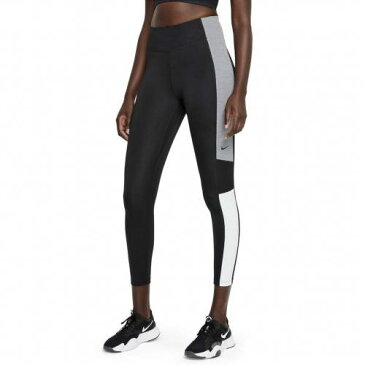 ナイキ ドライフィット レギンス タイツ 黒色 ブラック 【 NIKE DRIFIT MIDRISE COLORBLOCK LEGGINGS BLACK 】