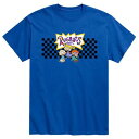 キャラクター Tシャツ 青色 ブルー 【 LICENSED CHARACTER RUGRATS CHECKERED GROUP TEE / BLUE 】 メンズファッション トップス カットソー