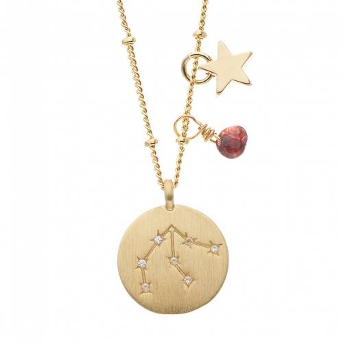 シティ ゴールド ネックレス 【 CITY LUXE GOLD TONE HOROSCOPE CUBIC ZIRCONIA DISK AND SIMULATED GEMSTONE CHARM NECKLACE / 】 ジュエリー アクセサリー レディースジュエリー ペンダント