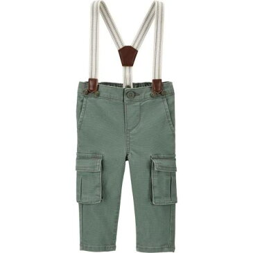 オシュコシュ OSHKOSH B'GOSH ベビー 赤ちゃん用 カーゴ オリーブ B'GOSH 【 OSHKOSH TODDLER STRETCH CARGO SUSPENDER PANTS OLIVE 】 キッズ ベビー マタニティ ボトムス
