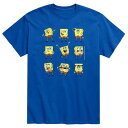 LN^[ X|W{u TVc F u[ y LICENSED CHARACTER SPONGEBOB MANY FACES TEE / BLUE z Yt@bV gbvX Jbg\[