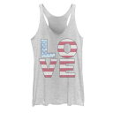 タンクトップ 白色 ホワイト ヘザー 【 UNBRANDED AMERICANA LOVE AMERICAN FLAG TEXT TANK / WHITE HEATHER 】 キッズ ベビー マタニティ トップス パーカー