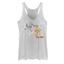 【★Fashion THE SALE★1/14迄】キャラクター クラシック チェイス タンクトップ 白色 ホワイト ヘザー 【 LICENSED CHARACTER TOM AND JERRY CLASSIC STYLE CHASE PORTRAIT TANK TOP / WHITE HEATHER 】 キッズ ベビー マタニティ トップス