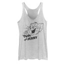 【★Fashion THE SALE★1/14迄】キャラクター アート ロゴ タンクトップ 白色 ホワイト ヘザー 【 LICENSED CHARACTER TOM AND JERRY LINE ART PORTRAIT LOGO TANK TOP / WHITE HEATHER 】 キッズ ベビー マタニティ トップス