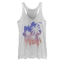 【★Fashion THE SALE★1/14迄】タンクトップ 白色 ホワイト ヘザー 【 UNBRANDED PALM TREE AMERICAN FLAG SILHOUETTE TANK TOP / WHITE HEATHER 】 キッズ ベビー マタニティ トップス パーカー