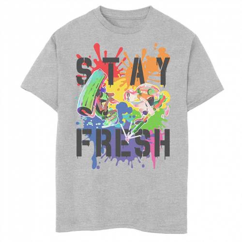 【★スーパーSALE★6/11深夜2時迄】キャラクター フレッシュ 虹色 レインボー グラフィック Tシャツ 【 LICENSED CHARACTER NINTENDO SPLATOON PRIDE STAY FRESH RAINBOW PAINT SPLAT GRAPHIC TE…