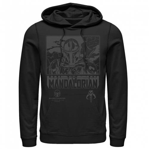 STAR WARS フーディー パーカー 黒色 ブラック スターウォーズ : 【 THE MANDALORIAN OUTLINE POSTER HOODIE BLACK 】