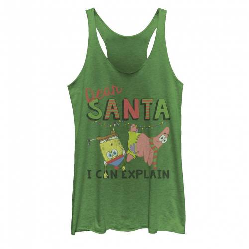 キャラクター スポンジボブ タンクトップ EXPLAIN&#34; 【 LICENSED CHARACTER NICKELODEON SPONGEBOB SQUAREPANTS SANTA I CAN TANK TOP / 】 キッズ ベビー マタニティ トップス パーカー