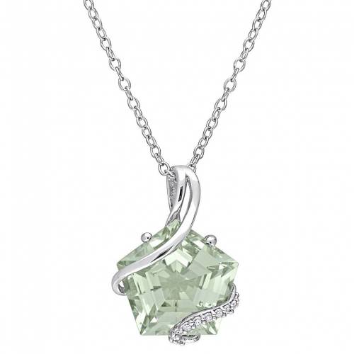 銀色 シルバー 緑 グリーン ダイヤモンド & 【 STELLA GRACE STERLING SILVER GREEN QUARTZ DIAMOND ACCENT SWIRL PENDANT / STERLING SILVER 】 ジュエリー アクセサリー レディースジュエリー ネックレス ペンダント