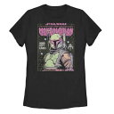 キャラクター Tシャツ 黒色 ブラック スターウォーズ: 【 LICENSED CHARACTER STAR WARS: THE MANDALORIAN BOBA FETT NEON COMIC COVER TEE / BLACK 】 キッズ ベビー マタニティ トップス カットソー