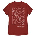 TVc  bh y UNBRANDED TRENDY LOVE ALWAYS STACKED TEE / RED z LbY xr[ }^jeB gbvX Jbg\[
