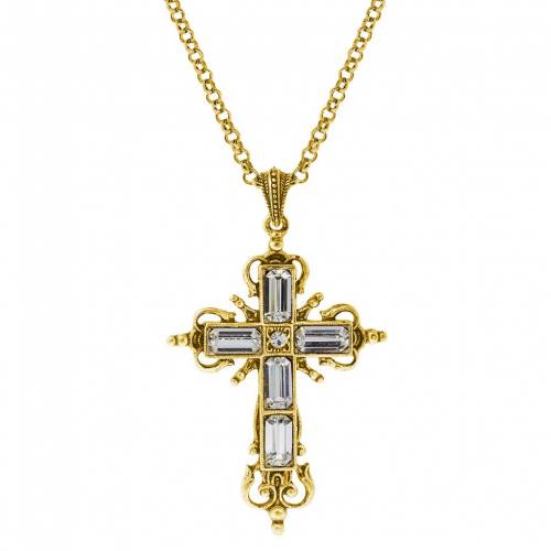 楽天スニケス【★スーパーSALE★6/11深夜2時迄】ネックレス 【 SYMBOLS OF FAITH SIMULATED CRYSTAL CROSS PENDANT NECKLACE / 】 ジュエリー アクセサリー レディースジュエリー ペンダント