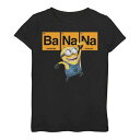 【★Fashion THE SALE★1/14迄】キャラクター Tシャツ 黒色 ブラック 【 LICENSED CHARACTER S 3-16 MINIONS BANANA ELEMENTAL SQUARE HAPPY PORTRAIT TEE / BLACK 】 キッズ ベビー マタニティ トップス カットソー