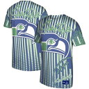 シアトル シーホークス ロゴ Tシャツ 青色 ブルー 【 UNBRANDED MITCHELL NESS ROYAL SEATTLE SEAHAWKS JUMBOTRON HISTORIC LOGO T-SHIRT / SEA BLUE 】 メンズファッション トップス カットソー