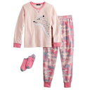 CUDDL DUDS 靴下 Top, 【 S 4-12 Top, Pants And Socks Pajama Set 】 Leopard