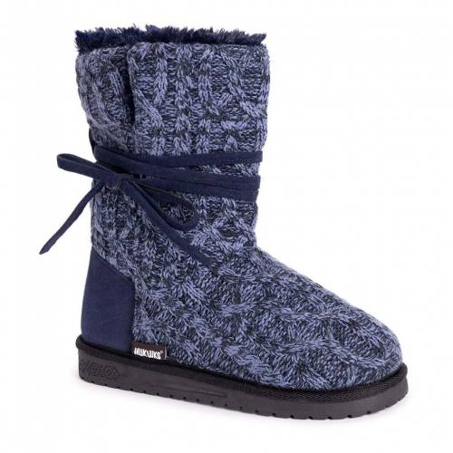 ムクルクス ウィンター ブーツ デニム 青色 ブルー 【 MUK LUKS ESSENTIALS BY CLEMENTINE WINTER BOOTS DENIM BLUE 】