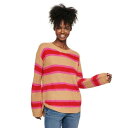 SO トレーナー 【 Shirttail Hem Sweater 】 Pink Red Stripe