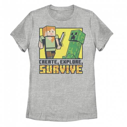 キャラクター Tシャツ ヘザー 【 LICENSED CHARACTER MINECRAFT CREATE EXPLORE SURVIVE PORTRAIT TEE / ATHLETIC HEATHER 】 キッズ ベビー マタニティ トップス カットソー