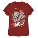 キャラクター Tシャツ 赤 レッド 【 LICENSED CHARACTER MINECRAFT WOLF PORTRAIT TEE / RED 】 キッズ ベビー マタニティ トップス カットソー