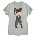 キャラクター ディーシー Tシャツ ヘザー 【 DC HEATHER LICENSED CHARACTER FANDOME CATWOMAN CARTOON PORTRAIT TEE ATHLETIC 】