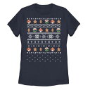 キャラクター スターズ Tシャツ 紺色 ネイビー & 【 LICENSED CHARACTER NINTENDO SUPER MARIO STARS FLOWERS HOLIDAY PATTERN TEE / NAVY 】 キッズ ベビー マタニティ トップス カットソー