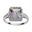 銀色 シルバー 虹色 レインボー 白色 ホワイト 【 UNBRANDED DESIGNS BY GIOELLI STERLING SILVER RAINBOW QUARTZ AND LAB-CREATED WHITE SAPPHIRE CROWN RING / MULTI 】 ジュエリー アクセサリー レディースジュエリー 指輪