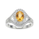 【★スーパーSALE★6/11午前2時迄】銀色 シルバー 白色 ホワイト & 【 UNBRANDED STERLING SILVER CITRINE LAB-CREATED WHITE SAPPHIRE OVAL HALO RING / SILVERTONE 】 ジュエリー アクセサリー レディースジュエリー 指輪 リング(4)