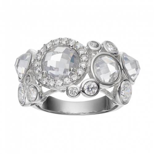 ジルコニア 【★スーパーSALE★6/11深夜2時迄】銀色 シルバー 白色 ホワイト ?STERLING 【 SOPHIE MILLER SILVER CUBIC ZIRCONIA CLUSTER RING / WHITE 】 ジュエリー アクセサリー レディースジュエリー 指輪 リング