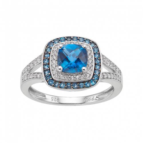 【★スーパーSALE★6/11午前2時迄】銀色 シルバー 青色 ブルー 白色 ホワイト & 【 STERLING SILVER BLUE TOPAZ LAB-CREATED WHITE SAPPHIRE SQUARE HALO RING / 】 ジュエリー アクセサリー レディースジュエリー 指輪 リング 【★スーパーSALE★6/11午前2時迄】銀色 シルバー 青色 ブルー 白色 ホワイト & 【 STERLING SILVER BLUE TOPAZ LAB-CREATED WHITE SAPPHIRE SQUARE HALO RING / 】 ジュエリー アクセサリー レディースジュエリー 指輪 リング