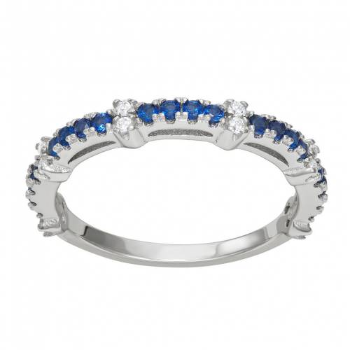 【★スーパーSALE★12/11深夜2時迄】銀色 シルバー 青色 ブルー & 【 UNBRANDED STERLING SILVER LAB-CREATED BLUE SPINEL CUBIC ZIRCONIA RING / 】 ジュエリー アクセサリー レディースジュエリー 指輪 リング
