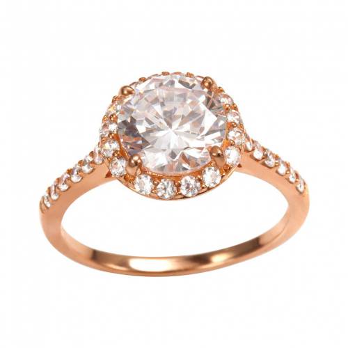 ジルコニア ローズ ゴールド 銀色 シルバー 白色 ホワイト 【 SOPHIE MILLER 14K ROSE GOLD OVER SILVER CUBIC ZIRCONIA HALO RING / WHITE 】 ジュエリー アクセサリー レディースジュエリー 指輪 リング