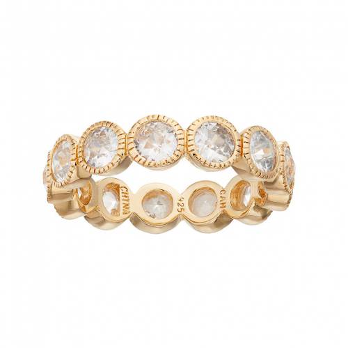 ジルコニア 【★スーパーSALE★6/11深夜2時迄】ゴールド 白色 ホワイト 【 RADIANT GEM SOPHIE MILLER 14K GOLD PLATED CUBIC ZIRCONIA ETERNITY RING / WHITE 】 ジュエリー アクセサリー レディースジュエリー 指輪 リング