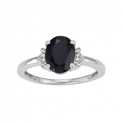 銀色 シルバー 黒色 ブラック ダイヤモンド & 【 UNBRANDED JEWELEXCESS STERLING SILVER BLACK SAPPHIRE DIAMOND ACCENT OVAL RING / 】 ジュエリー アクセサリー レディースジュエリー 指輪 リング