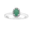【★スーパーSALE★6/11午前2時迄】銀色 シルバー ダイヤモンド 【 CELEBRATION GEMS STERLING SILVER OVAL GENUINE EMERALD DIAMOND ACCENT FRAME RING / 】 ジュエリー アクセサリー レディースジュエリー 指輪 リング(4)