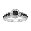 白色 ホワイト ゴールド 黒色 ブラック ダイヤモンド T.W. & 【 STELLA GRACE 14K WHITE GOLD 1 CARAT BLACK DIAMOND HALO RING / 14K WHGOLD 】 ジュエリー アクセサリー レディースジュエリー 指輪 リング