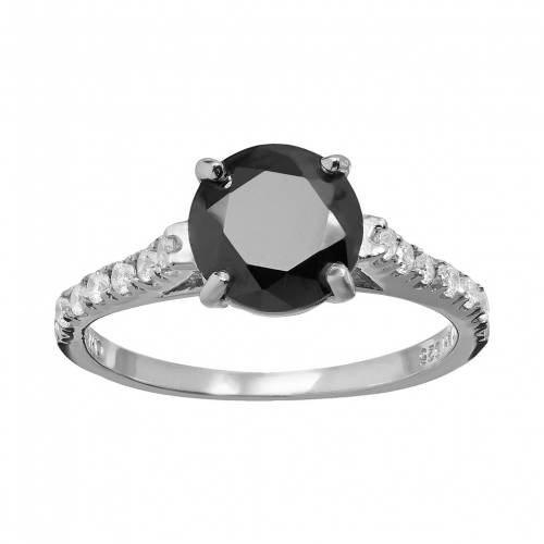 ジルコニア 黒色 ブラック 白色 ホワイト 銀色 シルバー & 【 SOPHIE MILLER BLACK WHITE CUBIC ZIRCONIA STERLING SILVER RING / 】 ジュエリー アクセサリー レディースジュエリー 指輪 リング