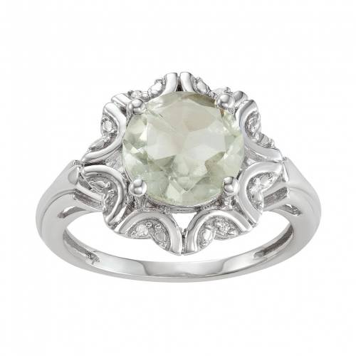 銀色 シルバー 緑 グリーン ダイヤモンド 2.50 C.T.W. & 【 JEWELEXCESS STERLING SILVER GREEN STONE DIAMOND ACCENT RING / SILVERTONE 】 ジュエリー アクセサリー レディースジュエリー 指輪 リング