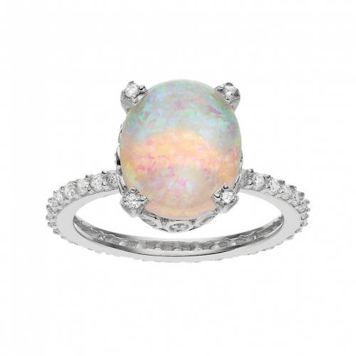 ジルコニア 【★スーパーSALE★6/11深夜2時迄】銀色 シルバー 白色 ホワイト & 【 SOPHIE MILLER STERLING SILVER LAB-CREATED OPAL CUBIC ZIRCONIA RING / WHITE 】 ジュエリー アクセサリー レディースジュエリー 指輪 リング