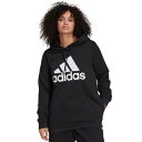 アディダス ADIDAS グラフィック フリース フーディー パーカー 【 Plus Size Graphic Fleece Hoodie 】 Black White